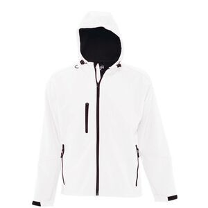 SOLS Mens Replay Soft Shell Zip up Jacket (Windproof And Water Resistant) / Whi